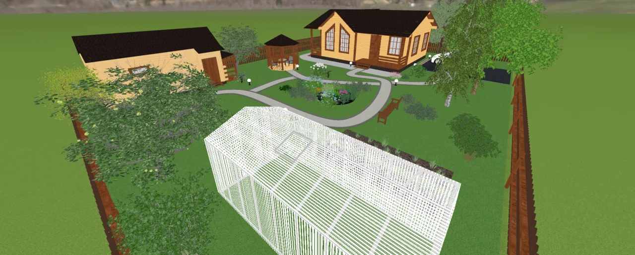 Одноэтажный дом с баней